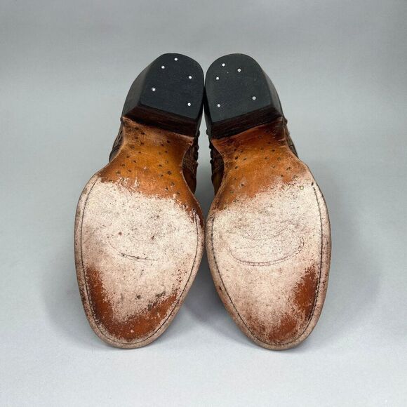 J.B. Dillon Women's Size 6.5 Brown Leather Western Ankle Boots - Picture 10 of 11